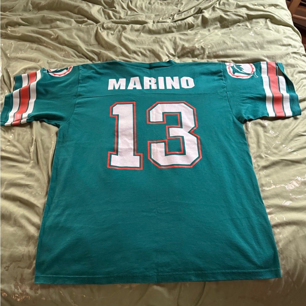 Men's Teal Marino Jersey with White and Orange Accents